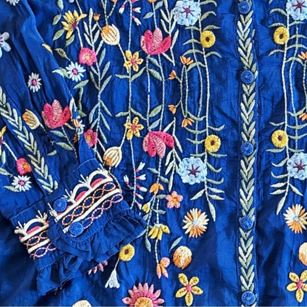 NWT Johnny Was Lolanda Embroidered Button Front Shirt - Picture 14 of 16